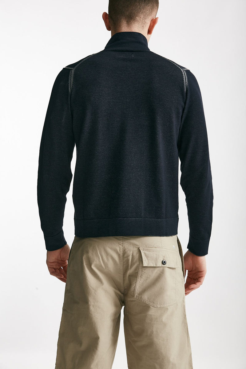 maglia in cotone e poliammide blu melange uomo C.p. company - 3