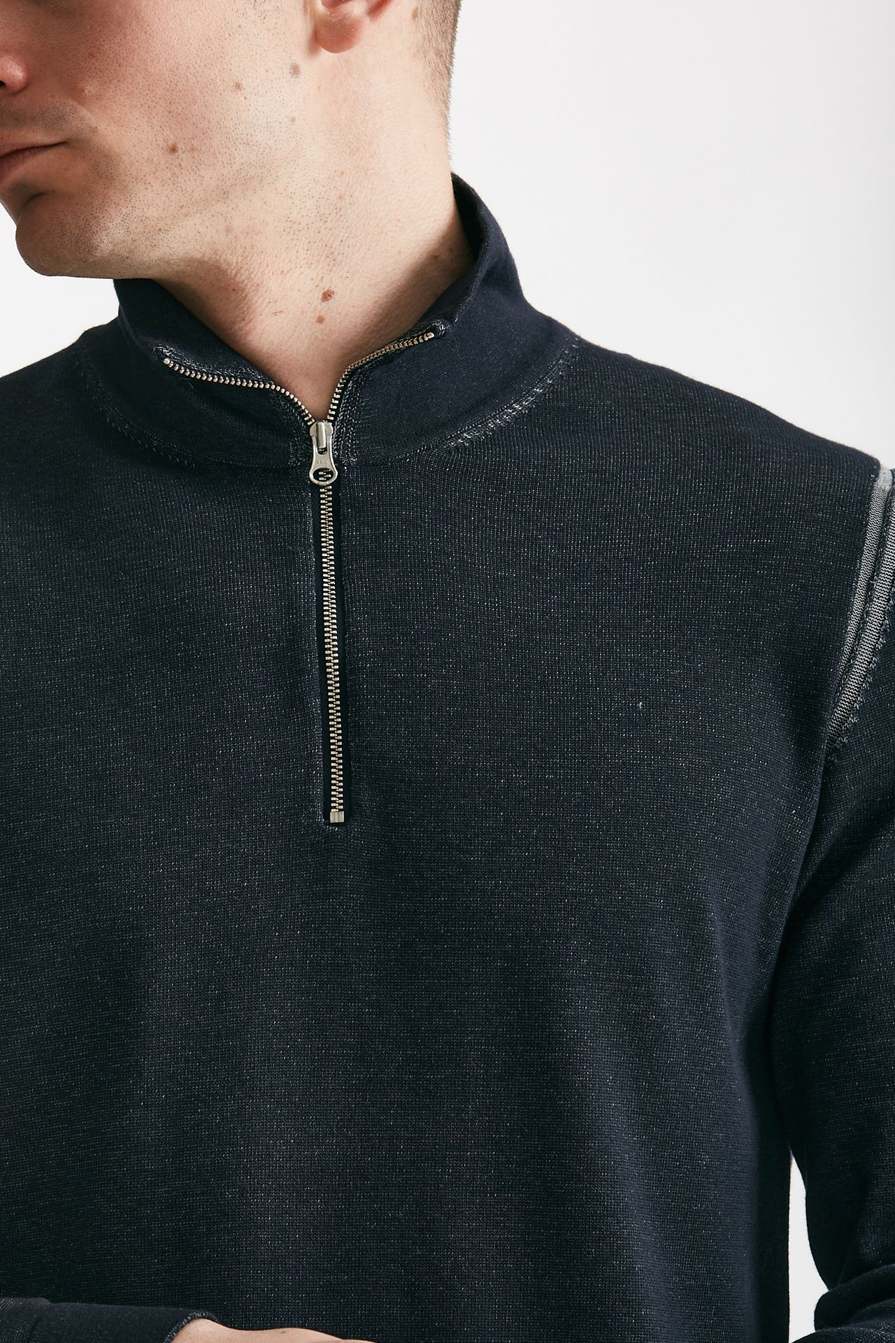 maglia in cotone e poliammide blu melange uomo C.p. company - 5