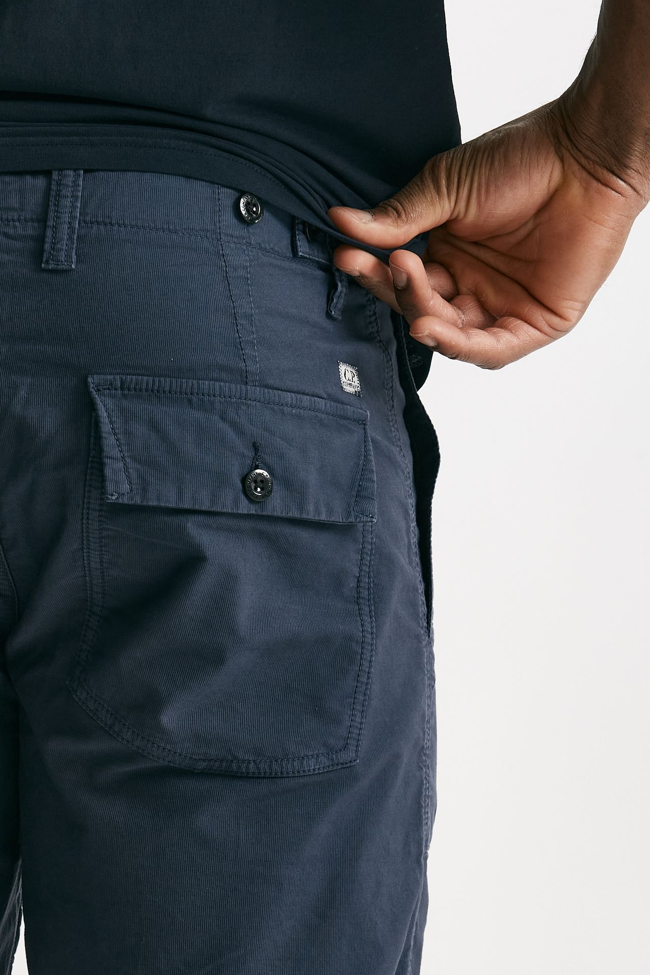 bermuda in cotone ottoman fermo blu uomo C.p. company - 8