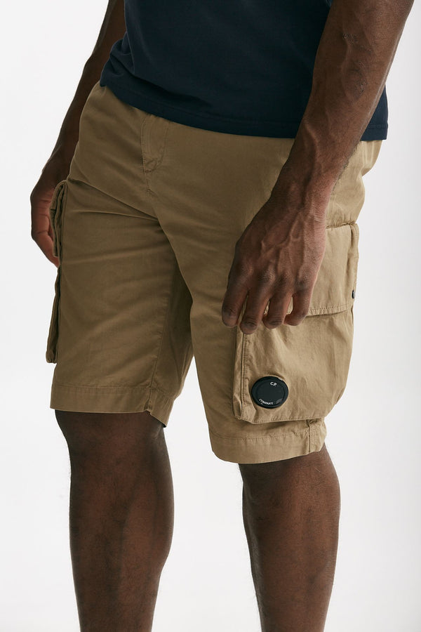 bermuda in cotone gabardine fermo beige uomo C.p. company