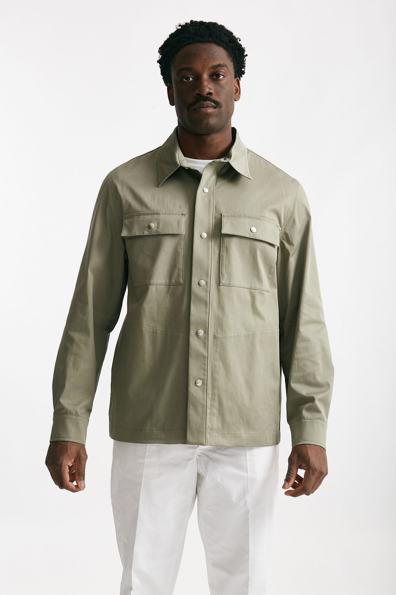 overshirt in cotone stretch verde uomo Department five - 1