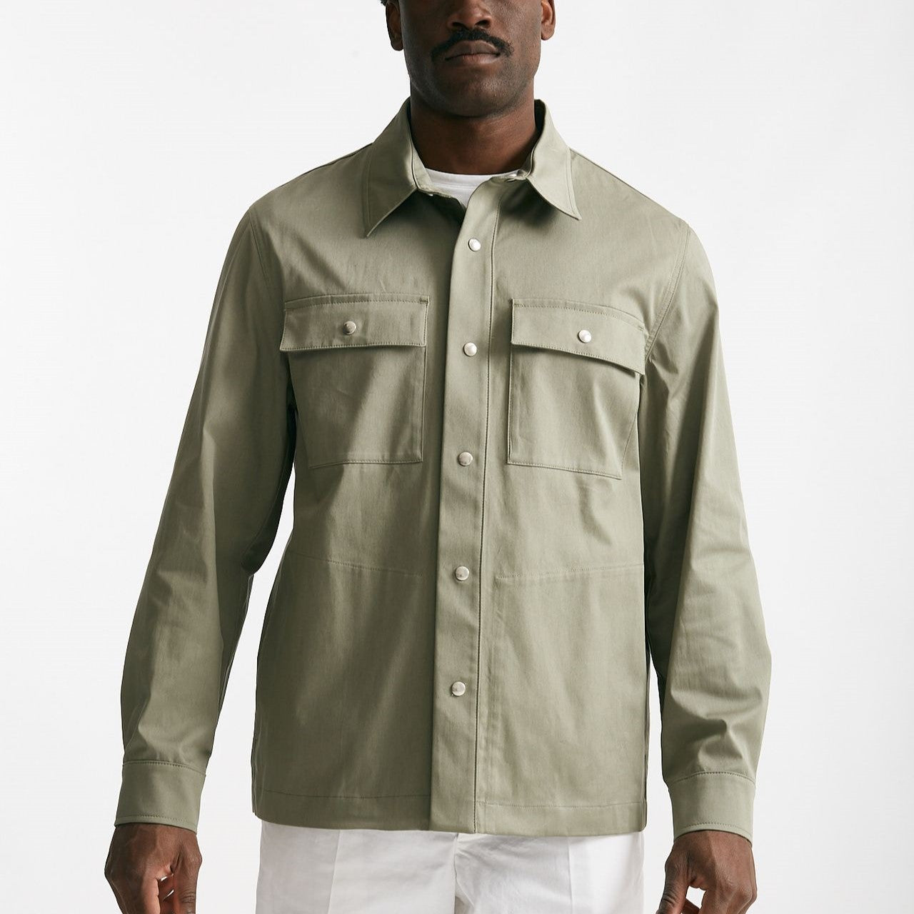 overshirt in cotone stretch verde uomo Department five - 8