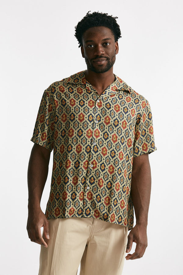 camicia in viscosa multicolor uomo Drôle de monsieur