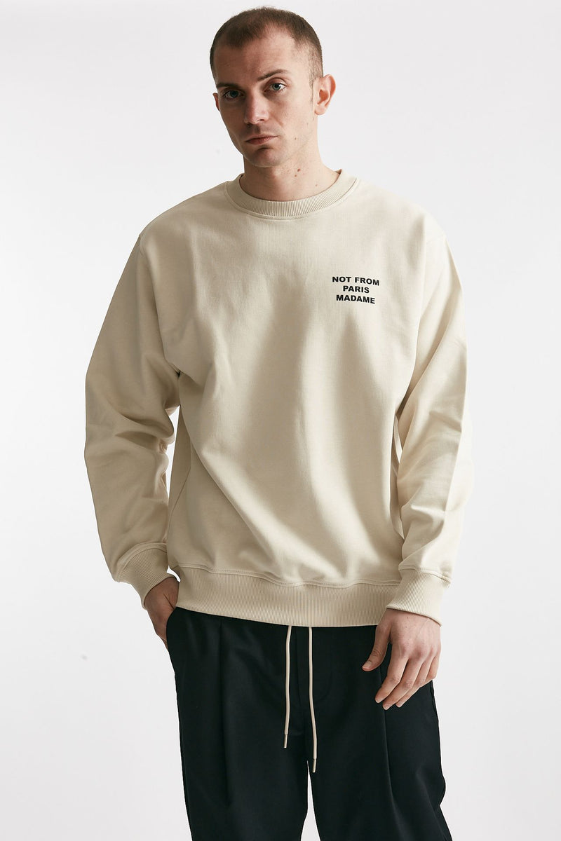 felpa slogan in cotone panna uomo Drôle de monsieur - 1