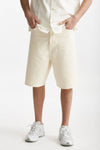 bermuda in cotone fermo panna uomo Drôle de monsieur - 1