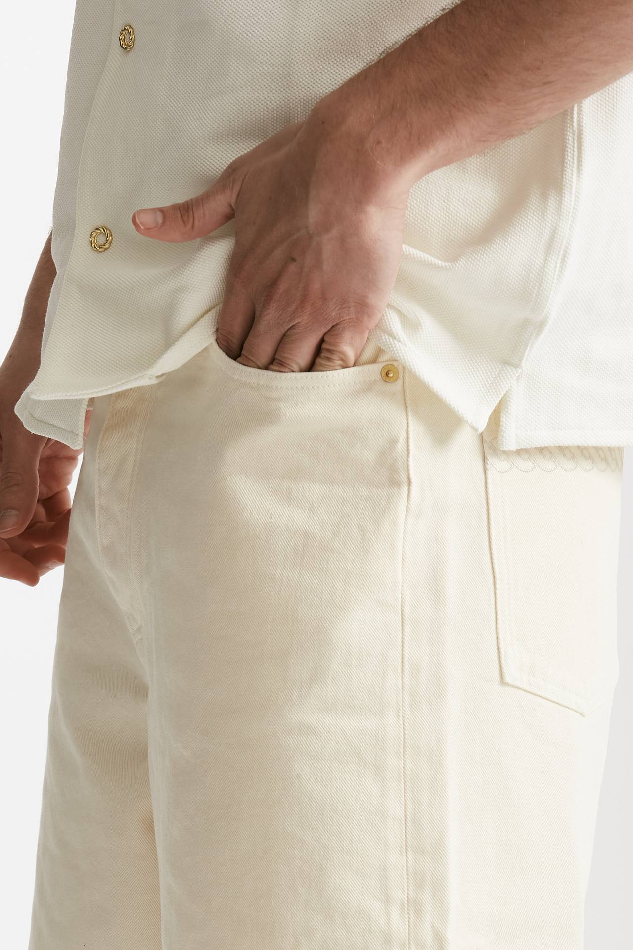 bermuda in cotone fermo panna uomo Drôle de monsieur - 6