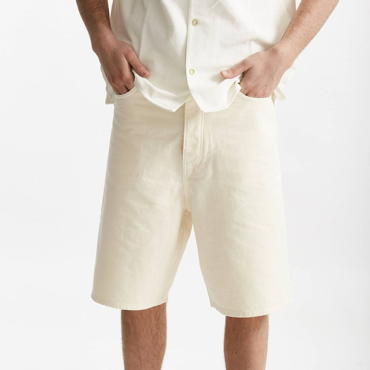 bermuda in cotone fermo panna uomo Drôle de monsieur - 8