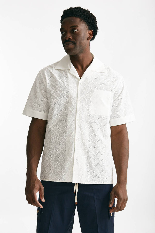camicia in cotone bianco uomo Drôle de monsieur