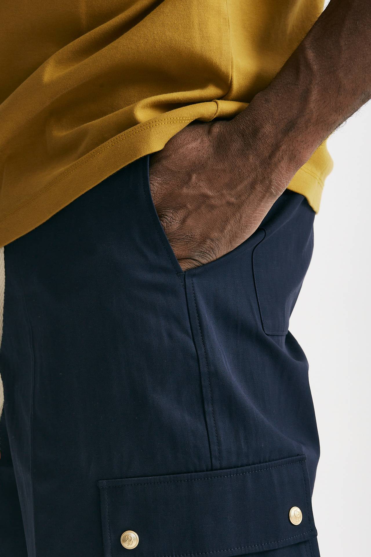 bermuda in cotone stretch blu uomo Drôle de monsieur - 6