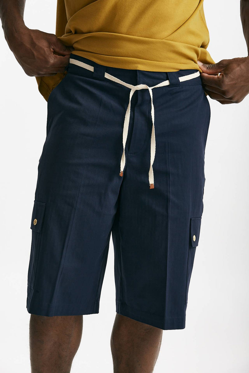 bermuda in cotone stretch blu uomo Drôle de monsieur - 10