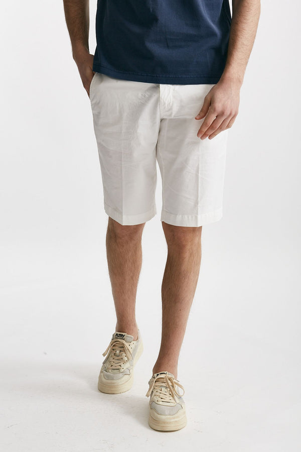 bermuda in cotone stretch bianco uomo Fay