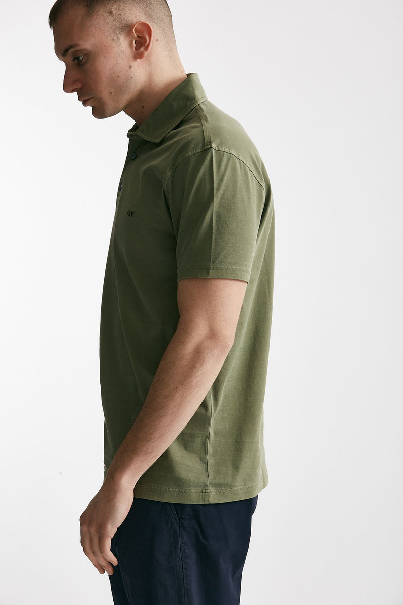 polo in cotone lavato verde uomo Fay - 2