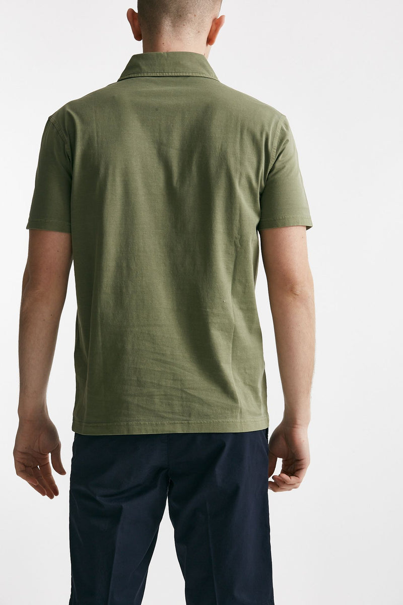 polo in cotone lavato verde uomo Fay - 3