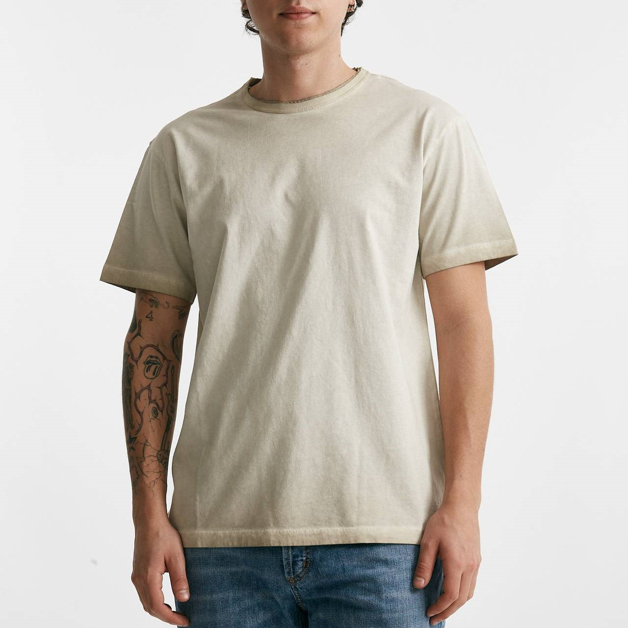 t-shirt in cotone beige old uomo Grifoni - 6
