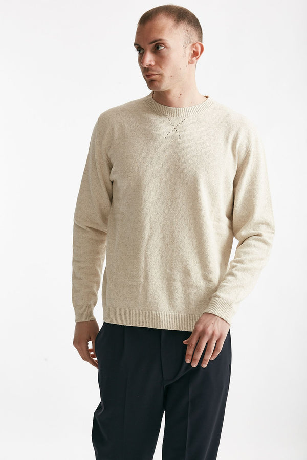 maglia in cotone lino e e poliestere beige uomo Grifoni