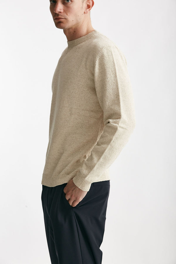 maglia in cotone lino e e poliestere beige uomo Grifoni