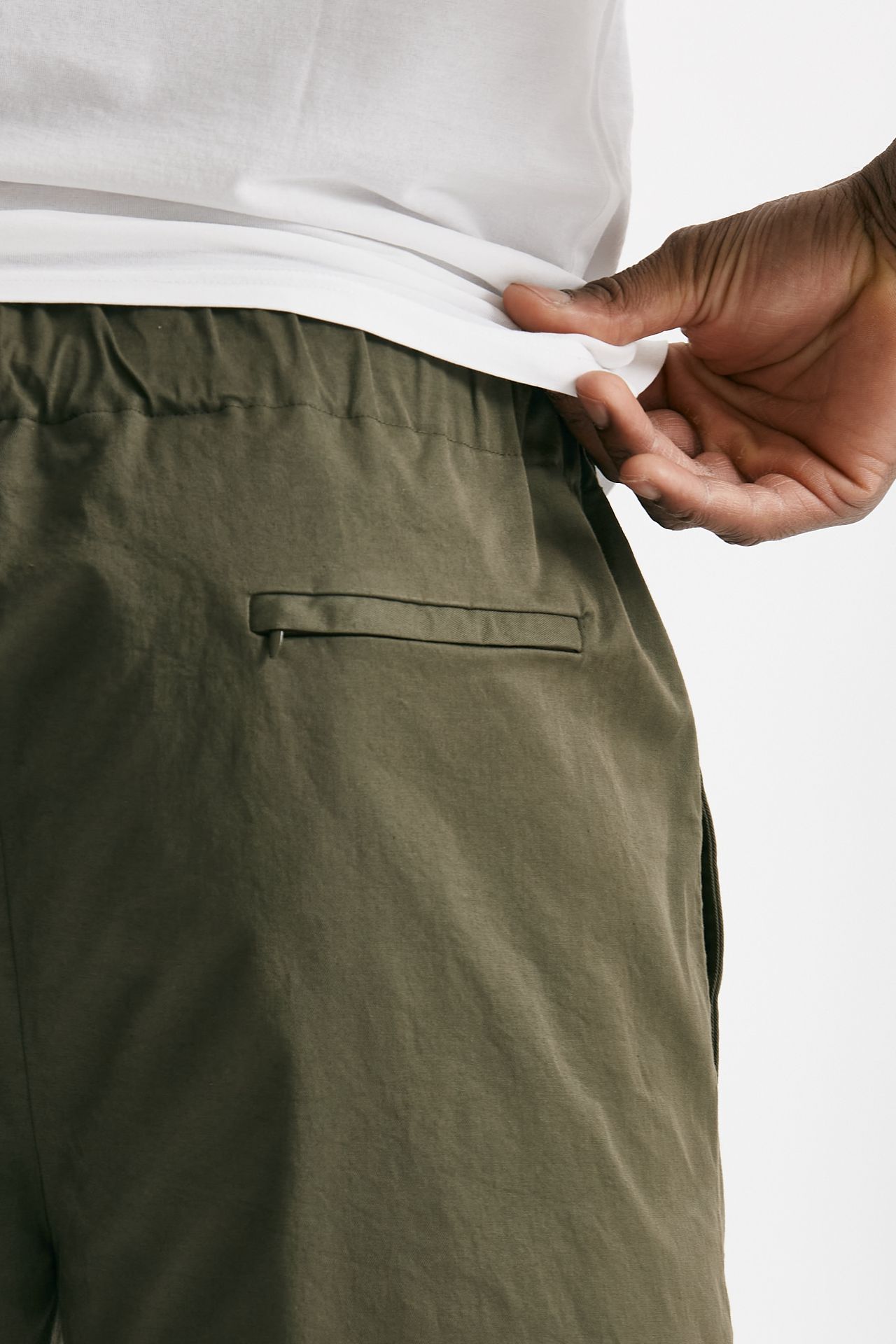 bermuda in cotone stretch verde militare uomo Grifoni - 6