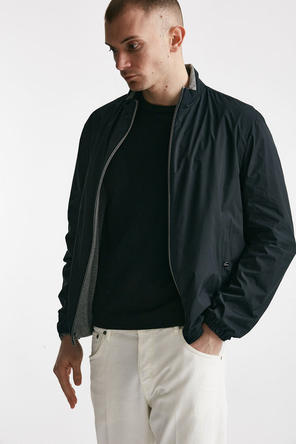 bomber in nylon reversibile blu/grigio uomo Herno