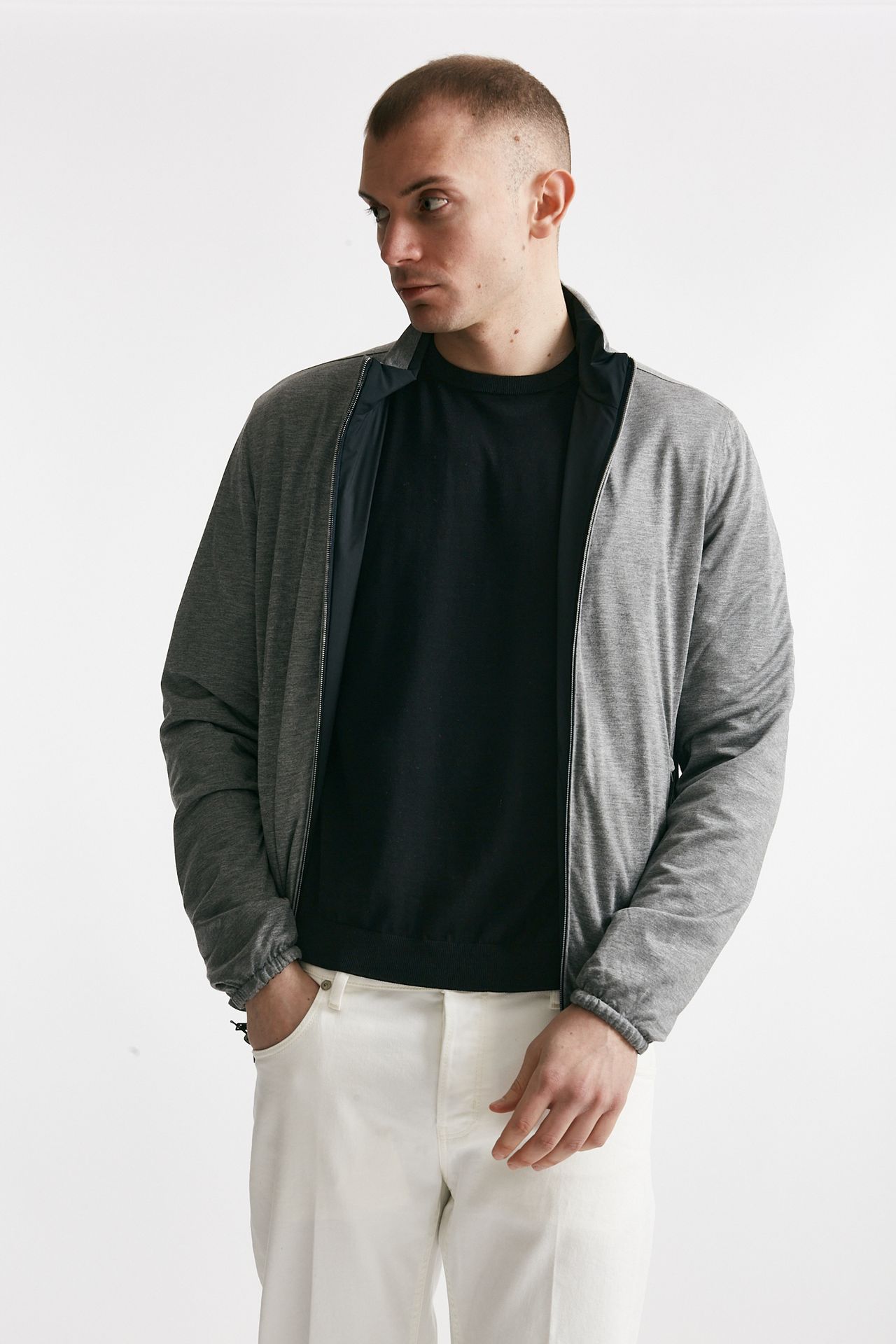 bomber in nylon reversibile blu/grigio uomo Herno - 8