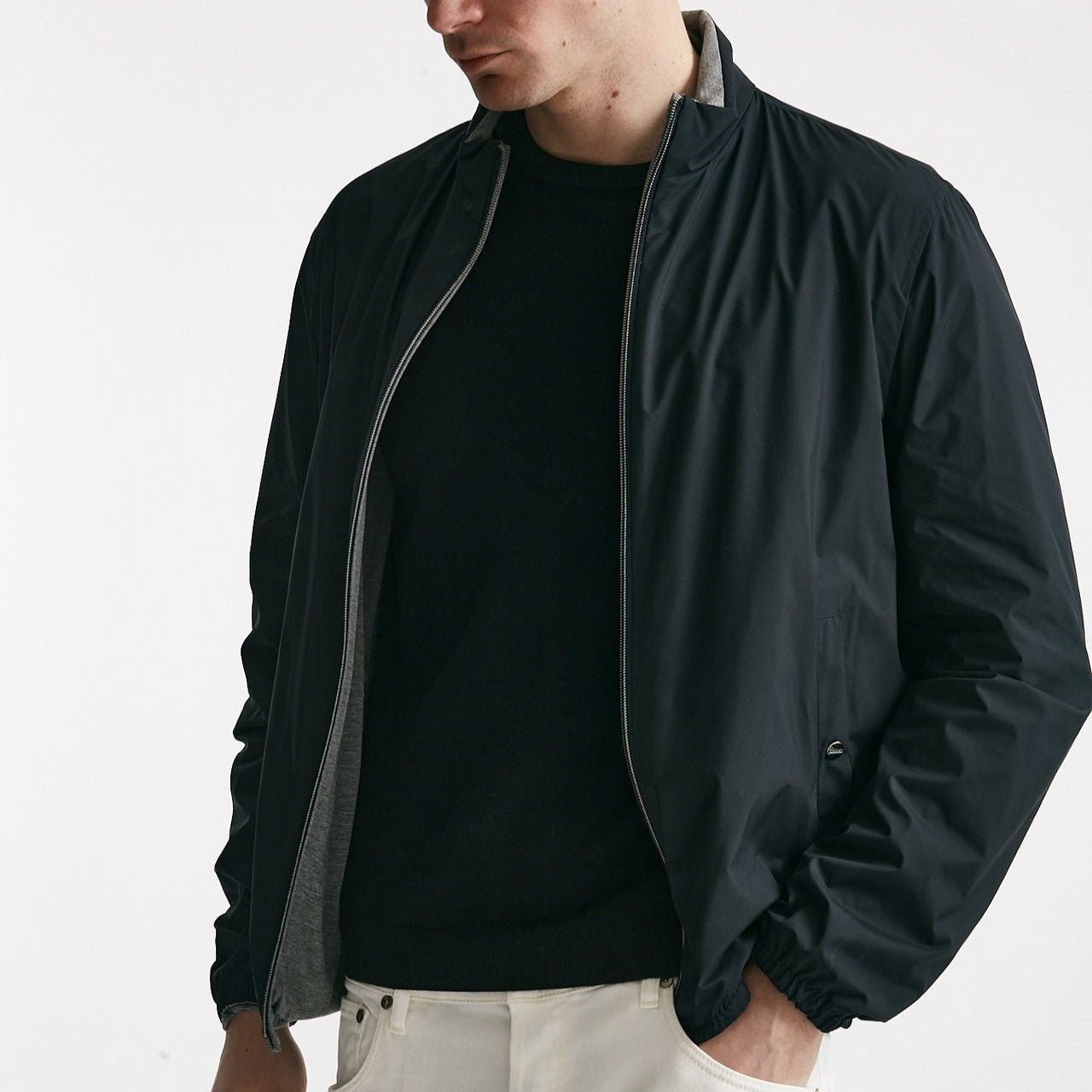 bomber in nylon reversibile blu/grigio uomo Herno - 10