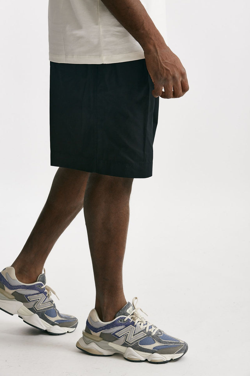 bermuda gamba ampia in cotone nero uomo Laneus - 4