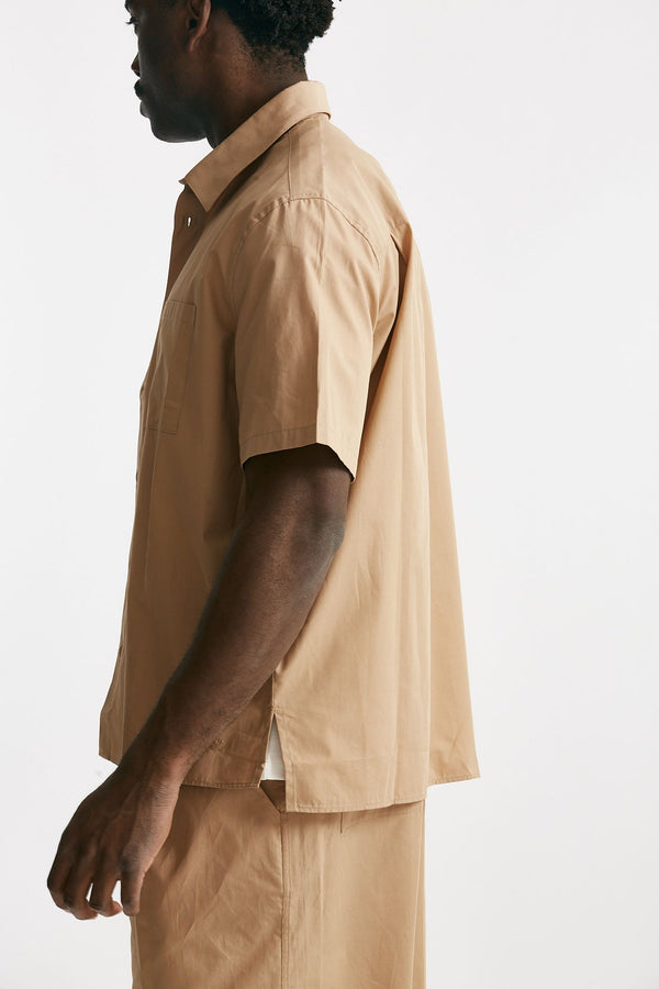 camicia in cotone beige uomo Laneus