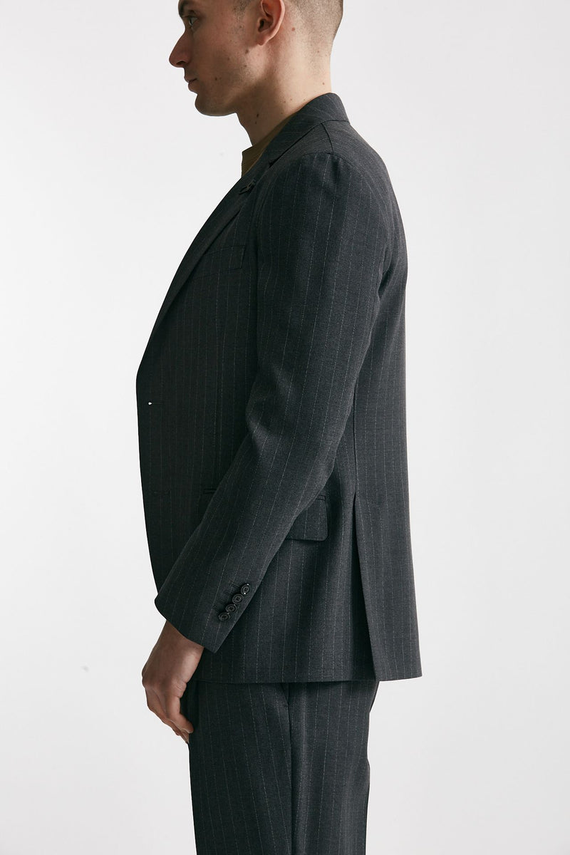 abito monopetto gessato in lana grigio uomo Lardini - 2