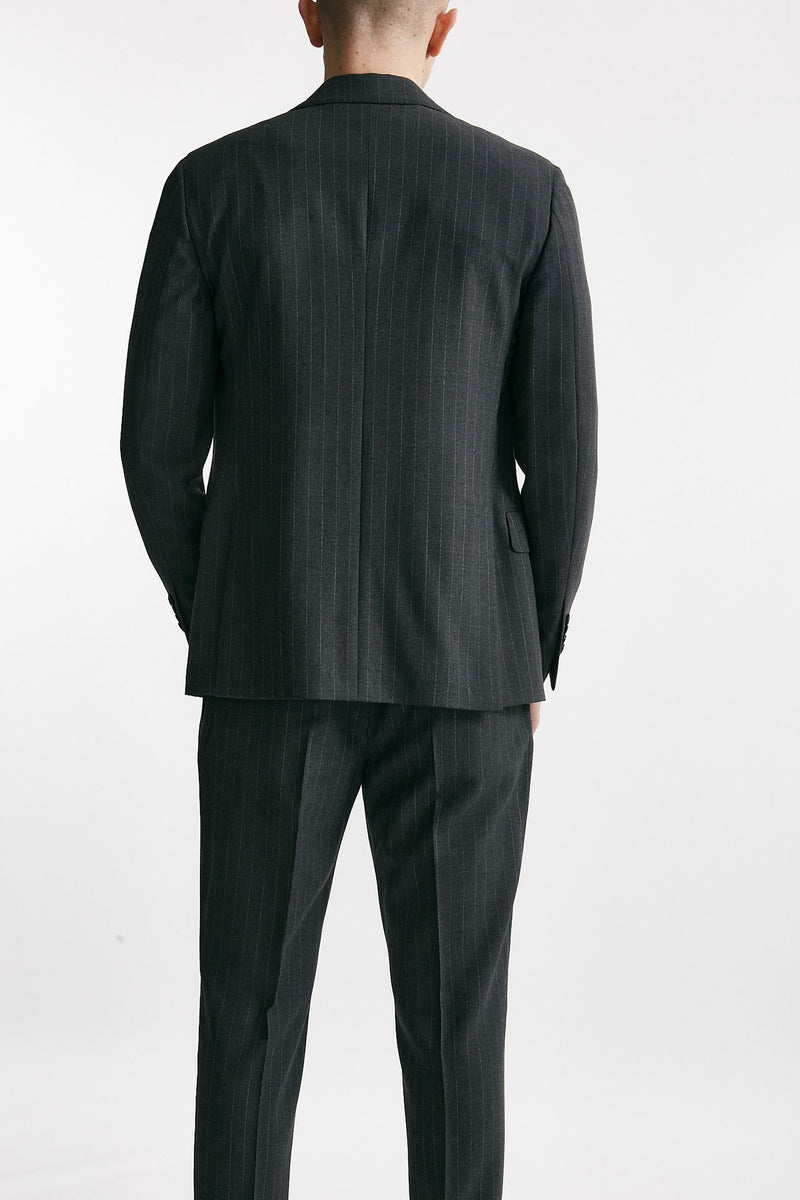 abito monopetto gessato in lana grigio uomo Lardini - 3