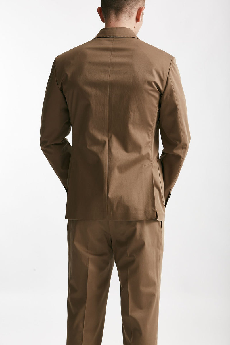 abito doppiopetto cammello cotone stretch uomo Lardini - 3