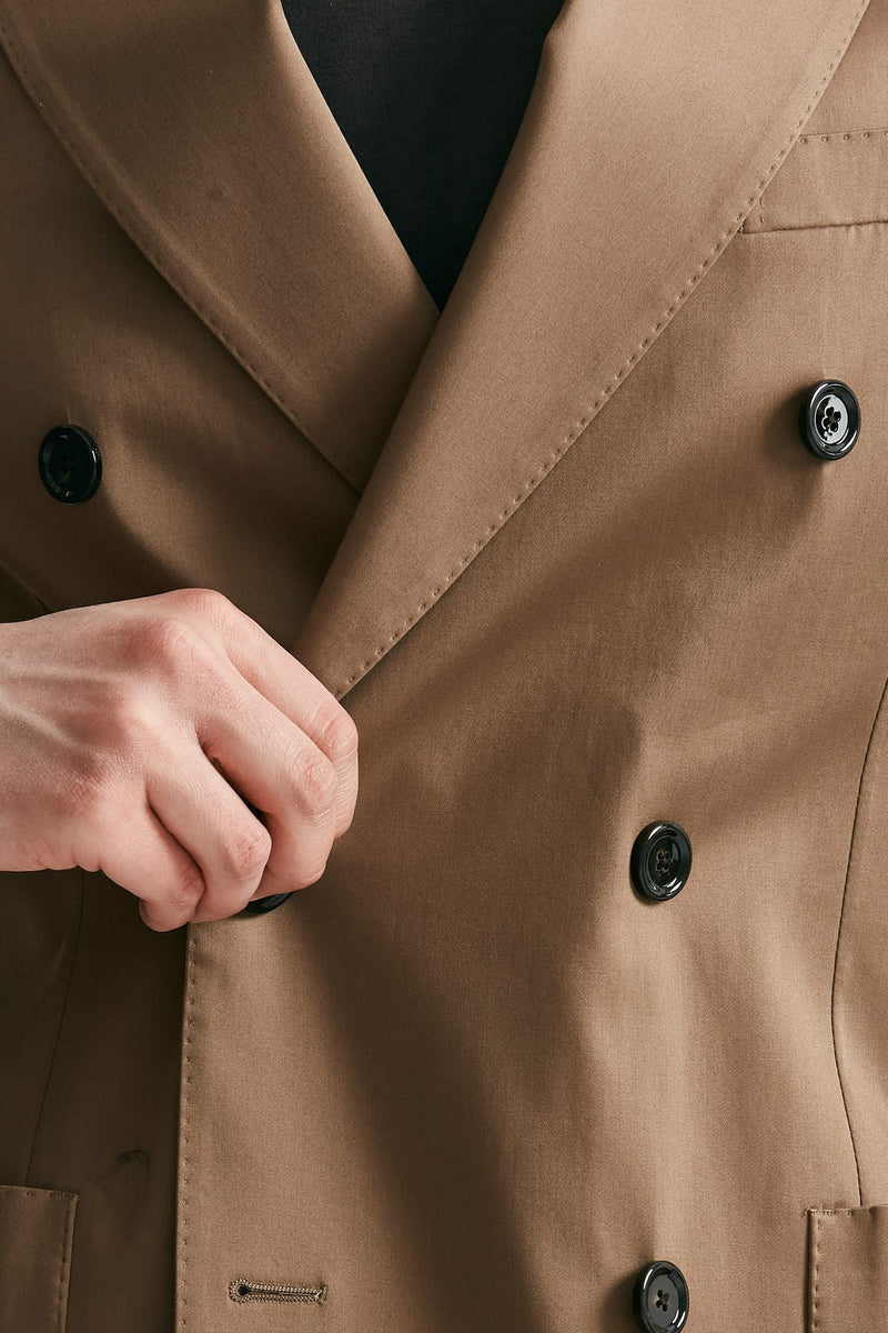 abito doppiopetto cammello cotone stretch uomo Lardini - 6