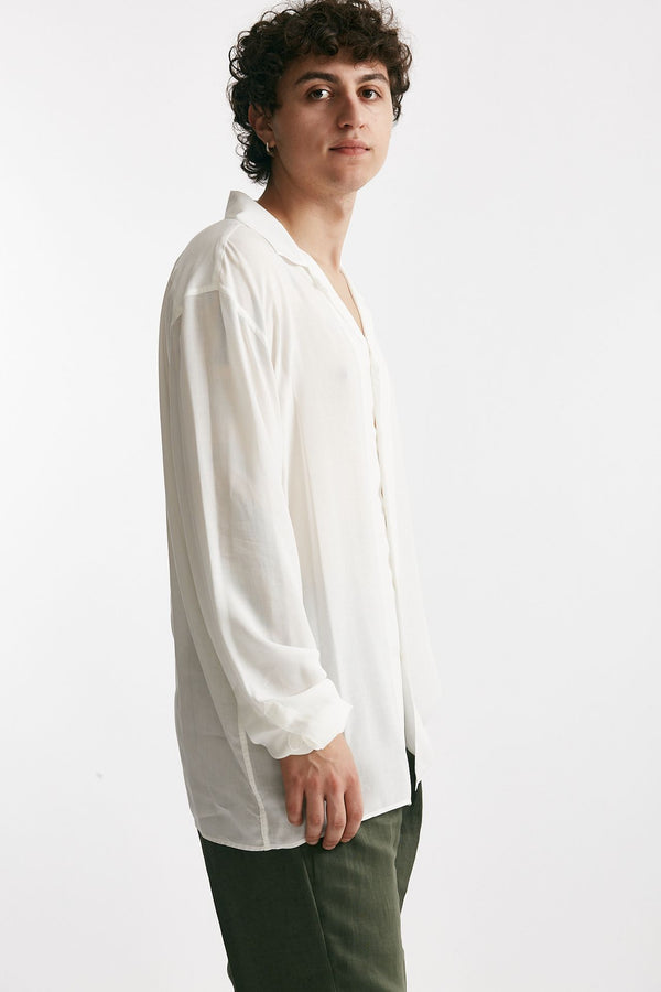 camicia in ryon viscosa bianco uomo Marsēm