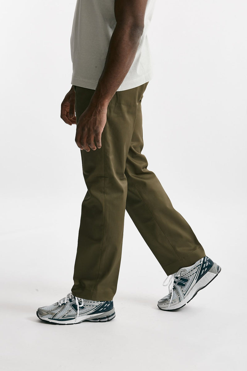 pantalone fold 2 pinces in cotone verde uomo Nine in the morning - 2