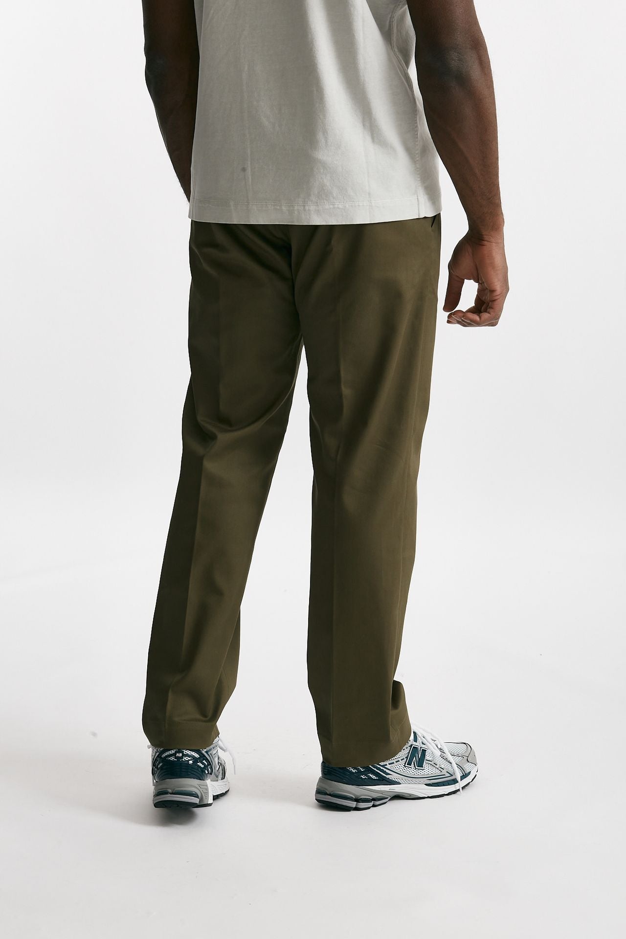 pantalone fold 2 pinces in cotone verde uomo Nine in the morning - 3