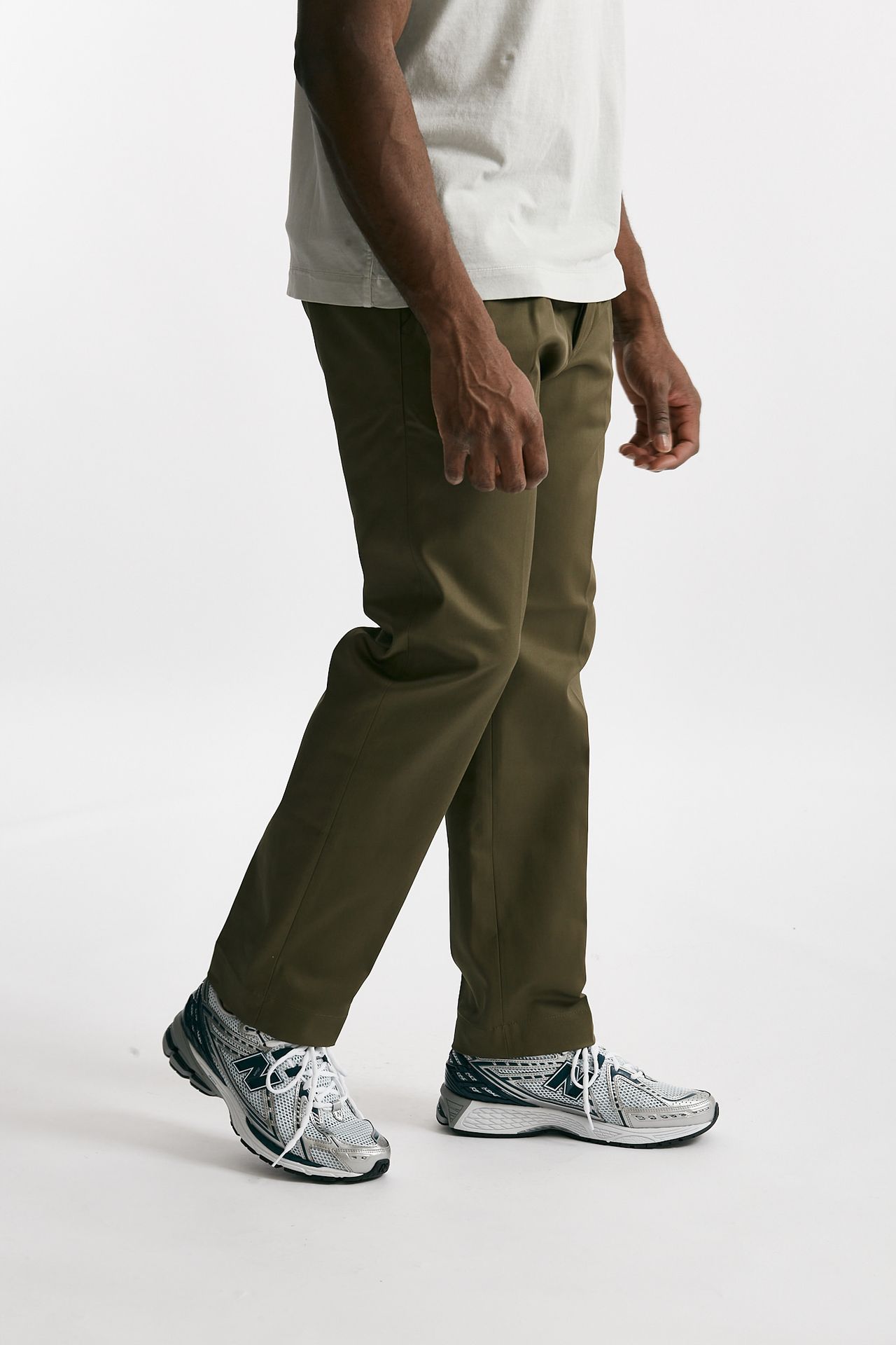 pantalone fold 2 pinces in cotone verde uomo Nine in the morning - 4