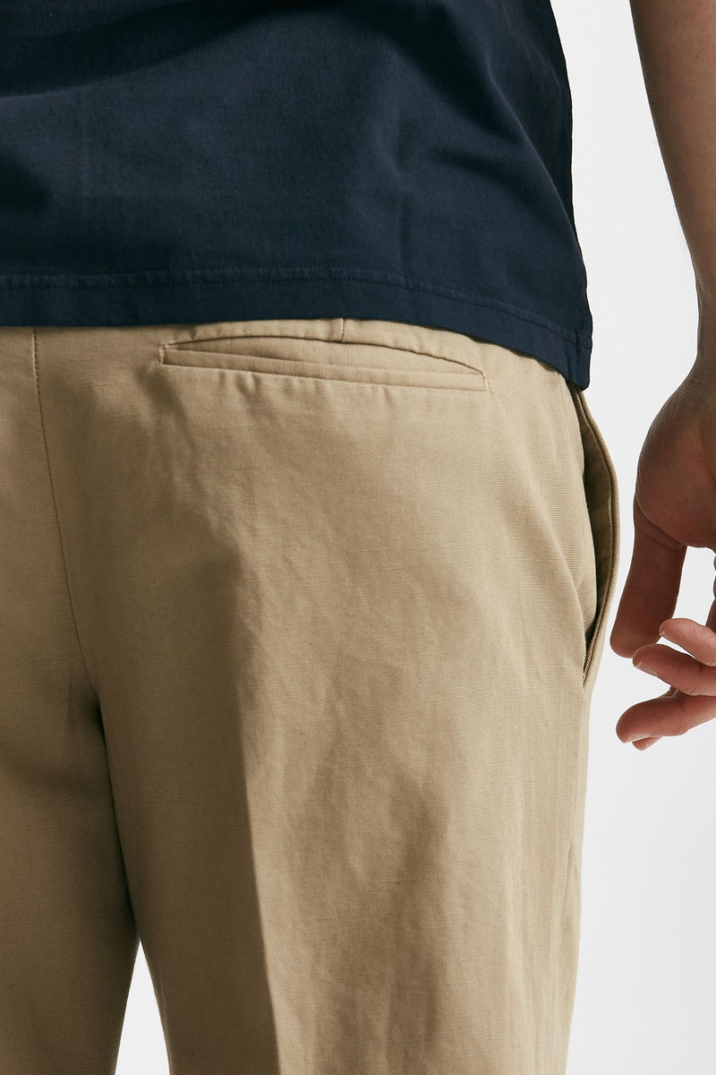 pantalone edge-rebel in cotone e lino beige uomo Pt torino - 7