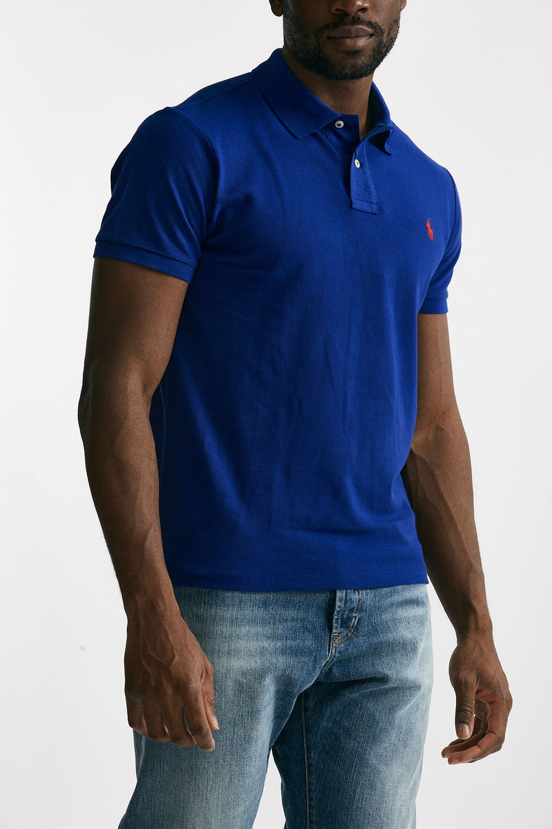 polo in cotone slim-fit blu elettrico uomo Polo ralph lauren - 4