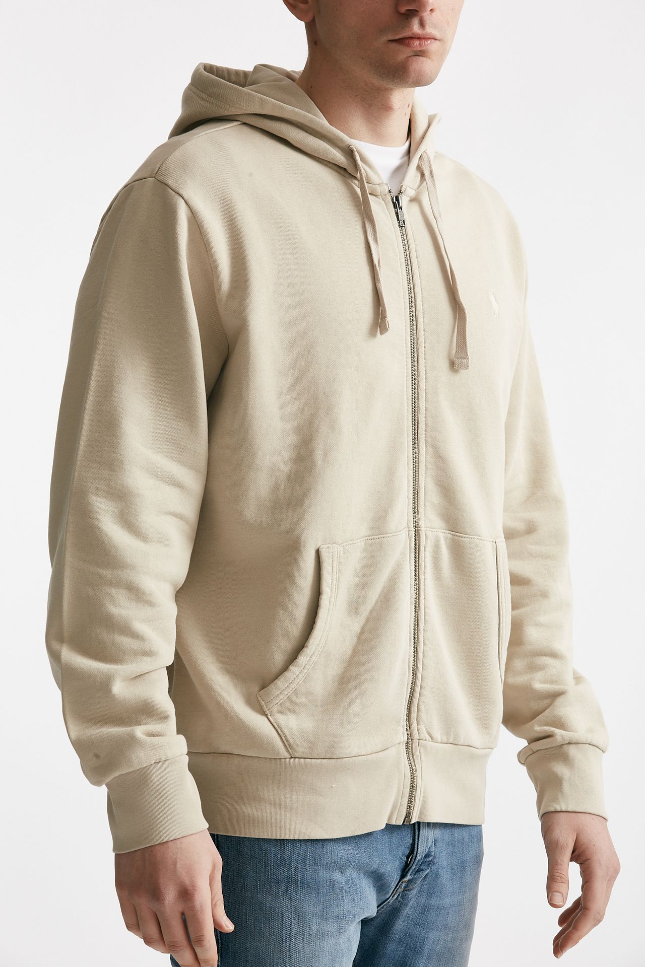 felpa cappuccio in cotone lavato beige uomo Polo ralph lauren - 4