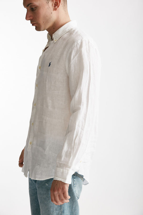camicia in lino bianco uomo Polo ralph lauren
