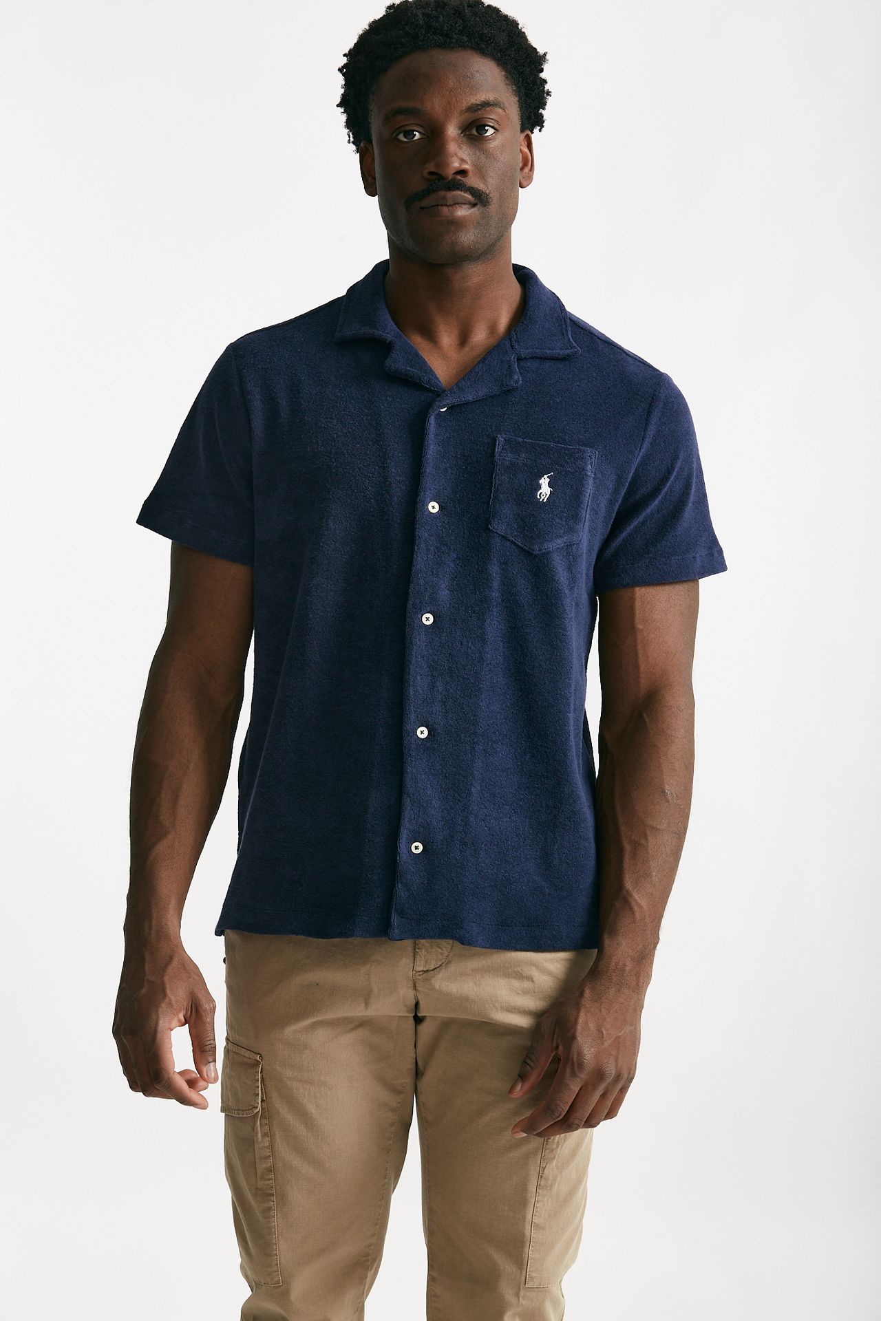 polo in cotone e poliestere blu uomo Polo ralph lauren - 3