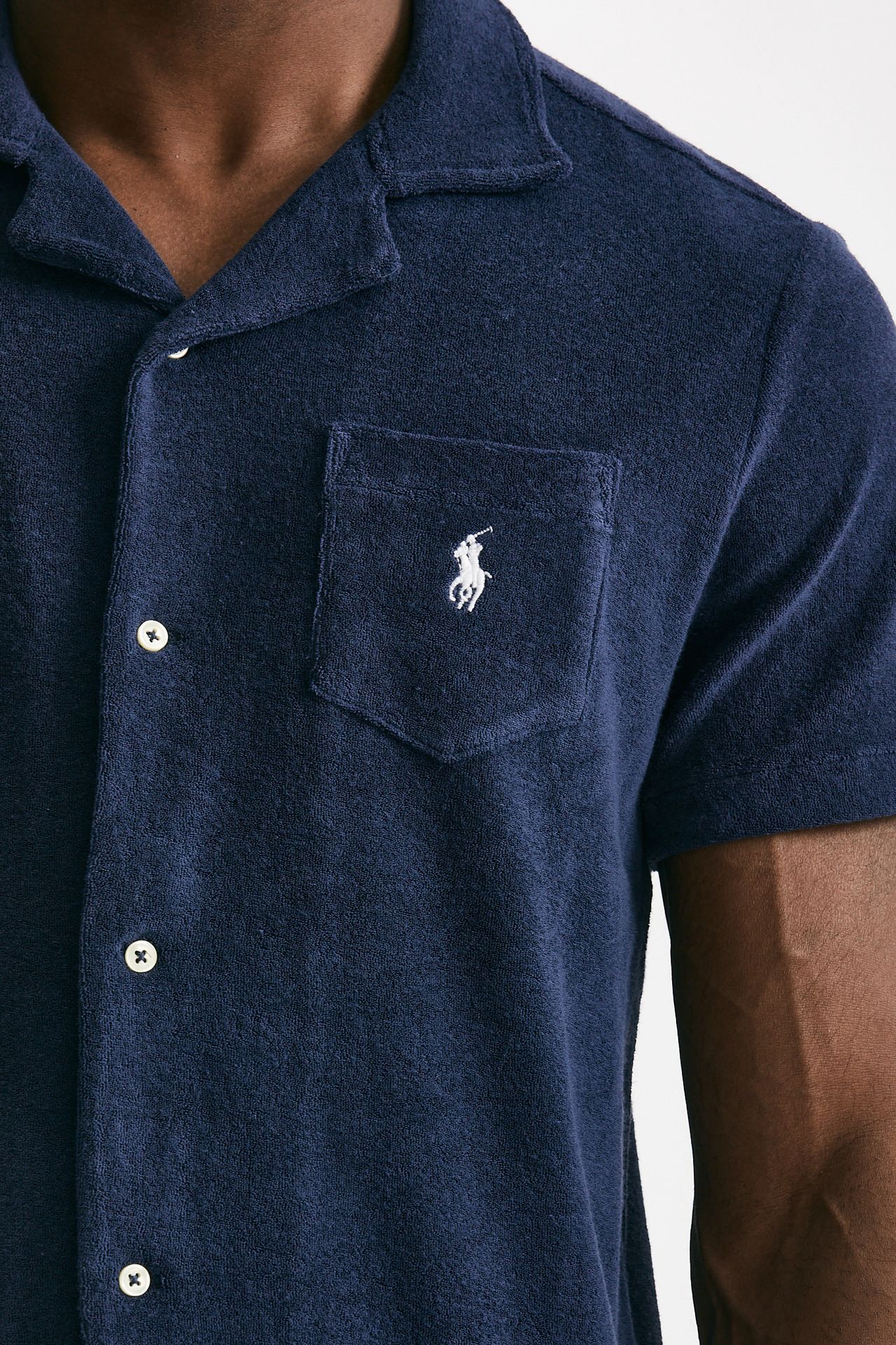 polo in cotone e poliestere blu uomo Polo ralph lauren - 5