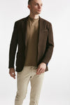 giacca monopetto marrone cotone lino e ramie uomo Santaniello - 1
