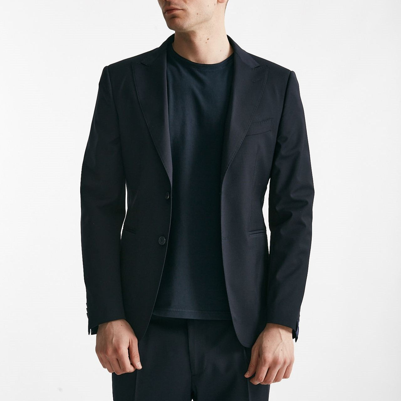 abito monopetto blu lana stretch uomo Santaniello - 10