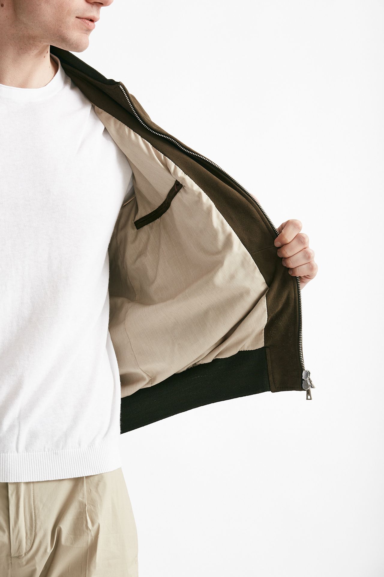 bomber emanuele in camoscio verde uomo Stewart - 5