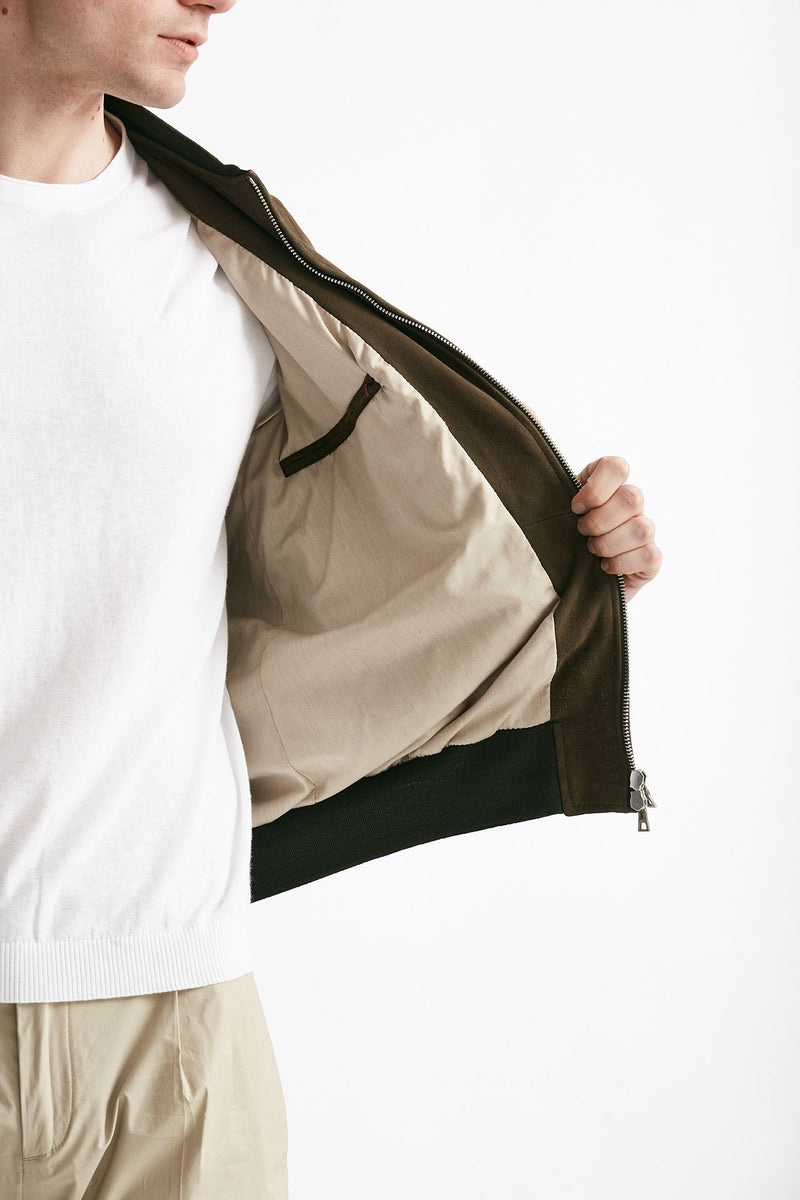 bomber emanuele in camoscio verde uomo Stewart - 5