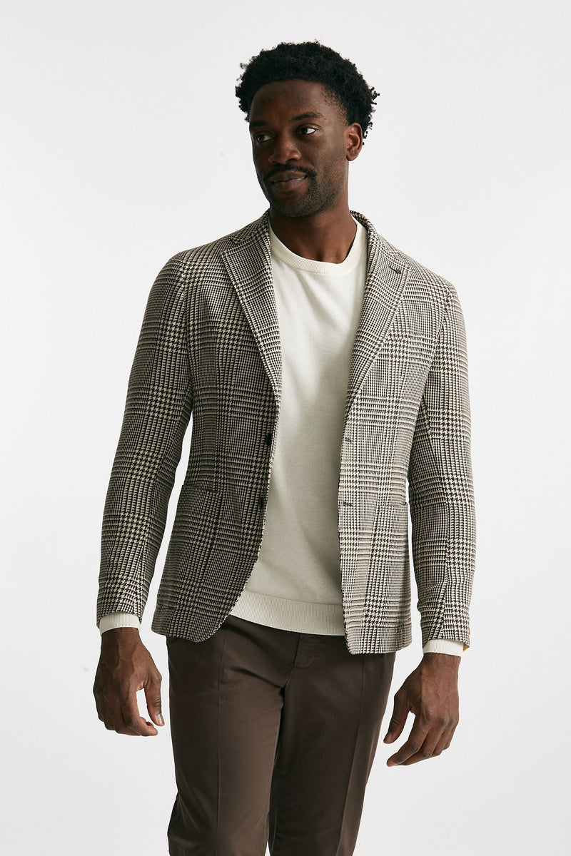 giacca monopetto montecarlo galles panna e marrone uomo Tagliatore - 1