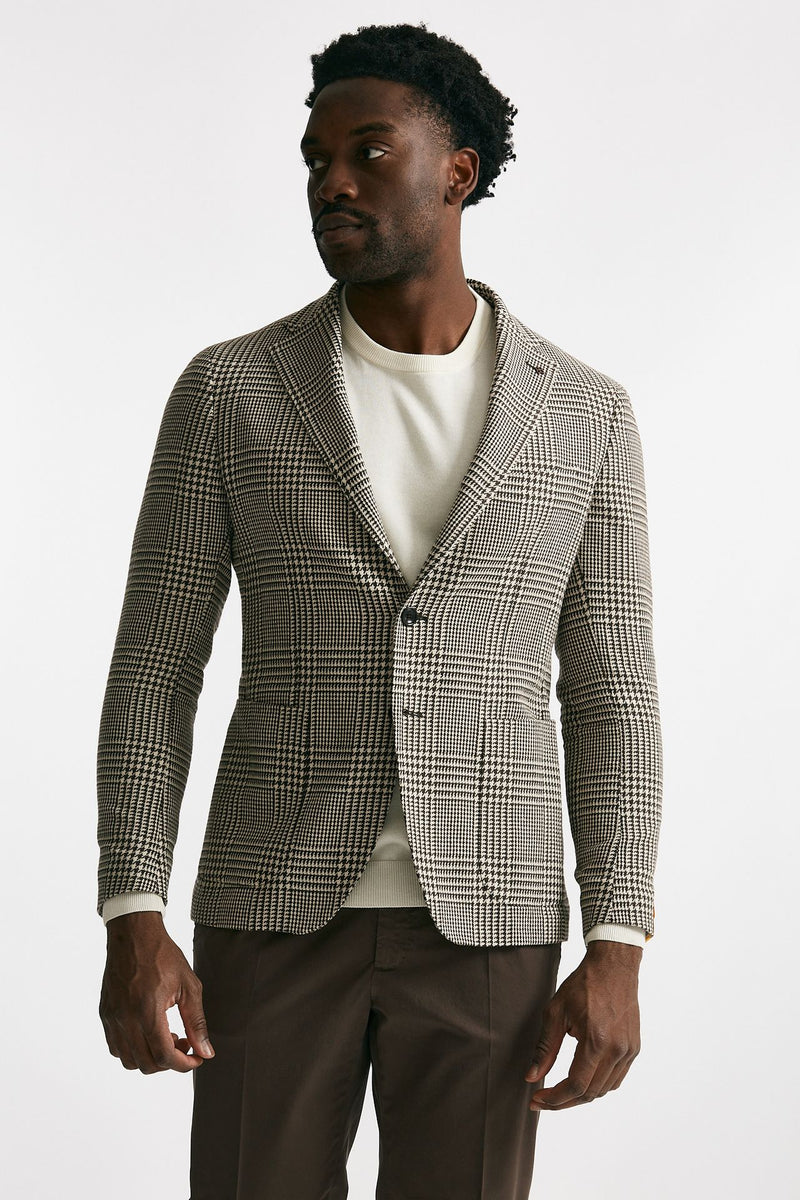 giacca monopetto montecarlo galles panna e marrone uomo Tagliatore - 6