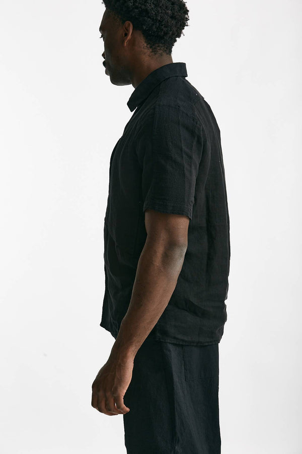 camicia in lino nero uomo Transit uomo