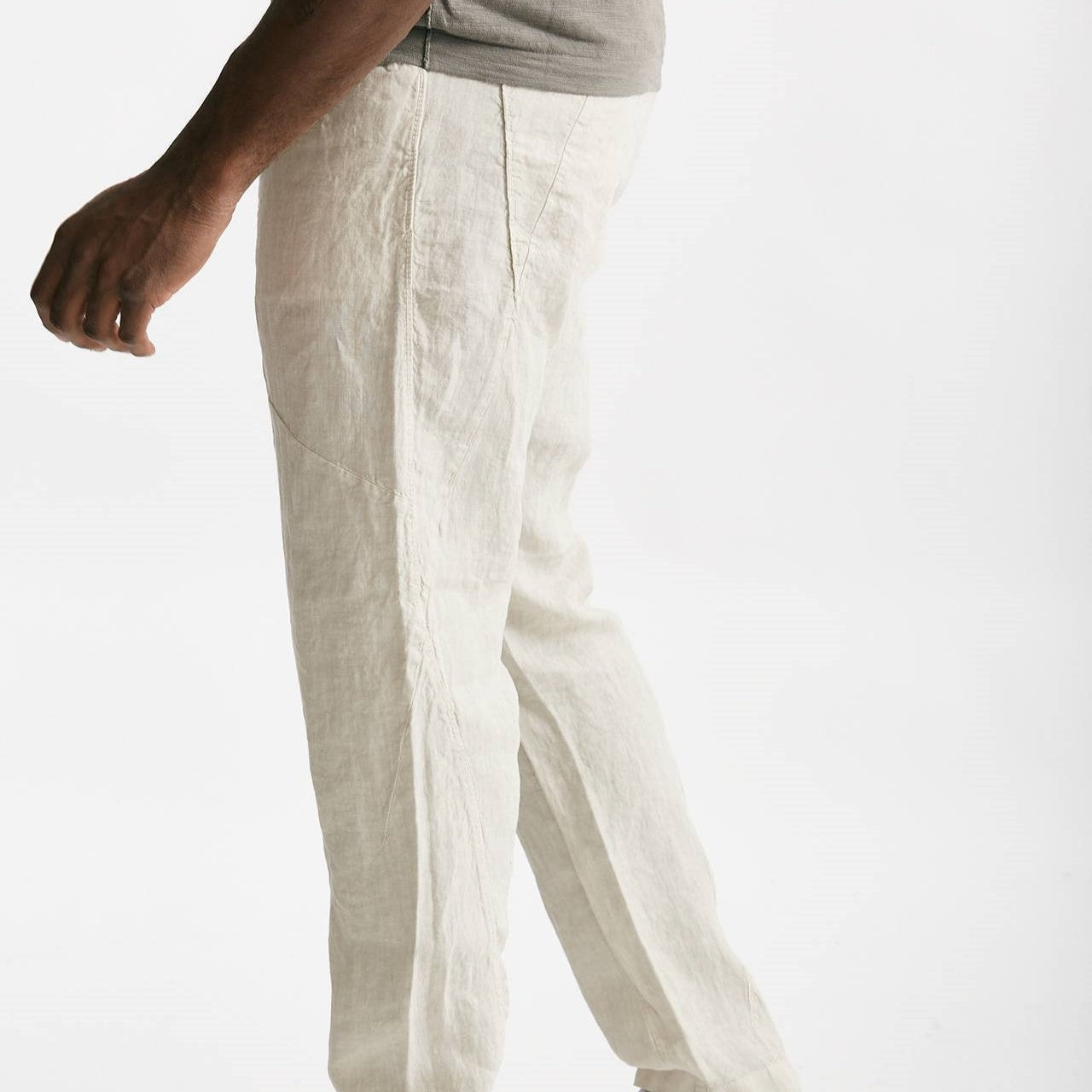 pantalone in lino beige uomo Transit uomo - 8