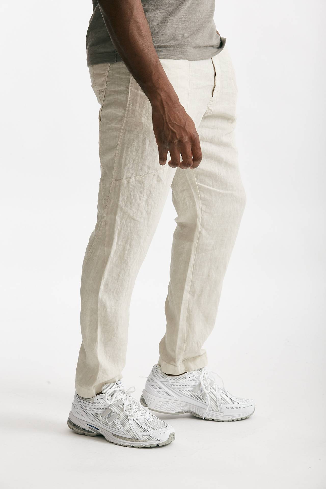 pantalone in lino beige uomo Transit uomo - 4