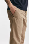 pantalone in cotone e lino stretch beige uomo White sand - 5